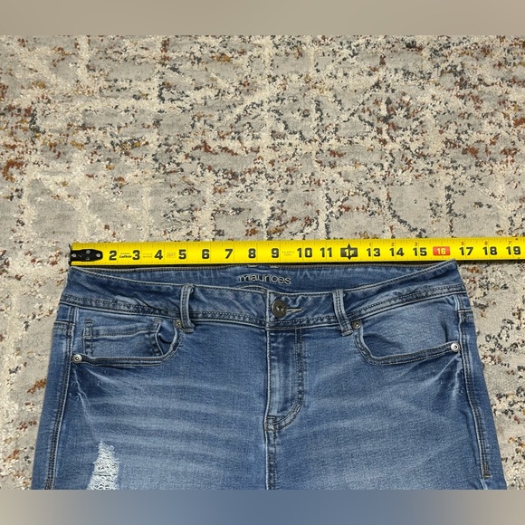 Maurices Blue Distressed Ankle Jeans - Picture 5 of 10